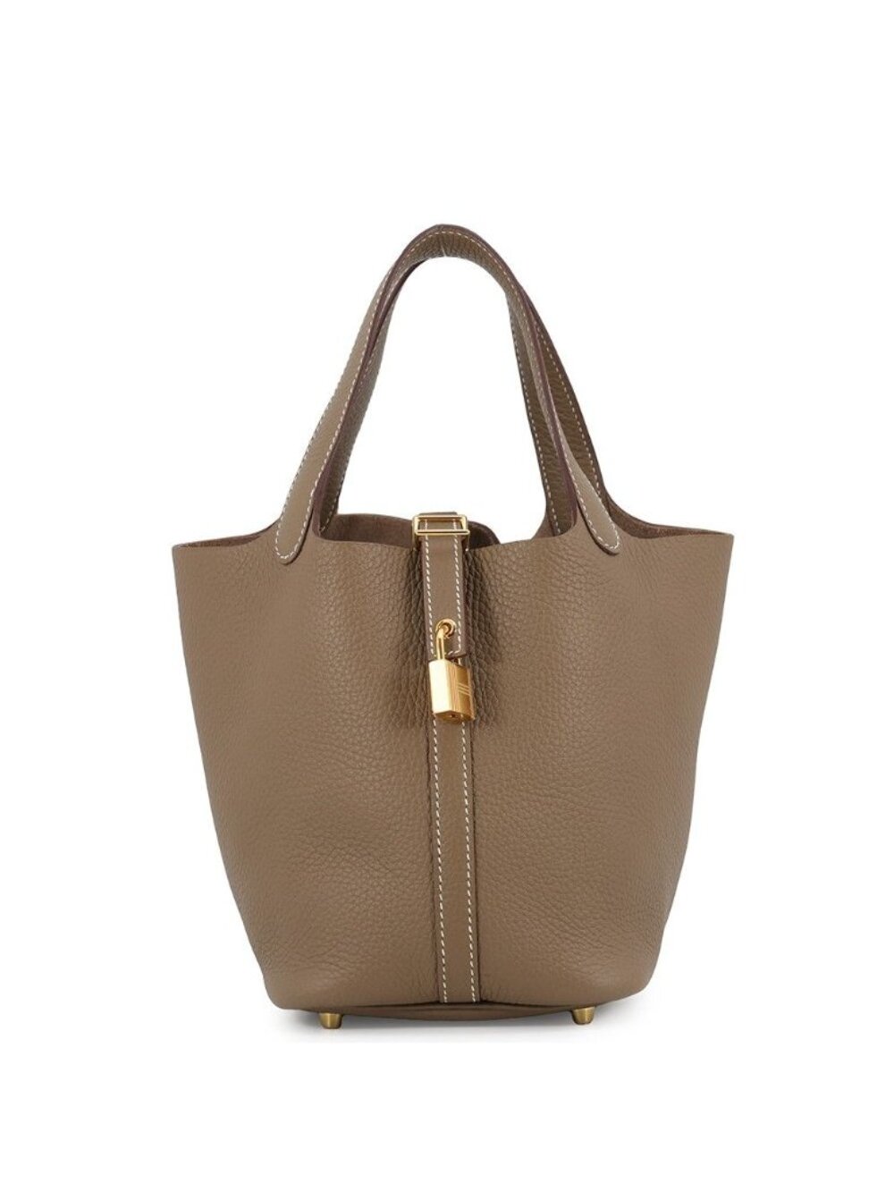 Hermes Handbag Picotin Lock PM Etoupe Gold Taurillon Clemence